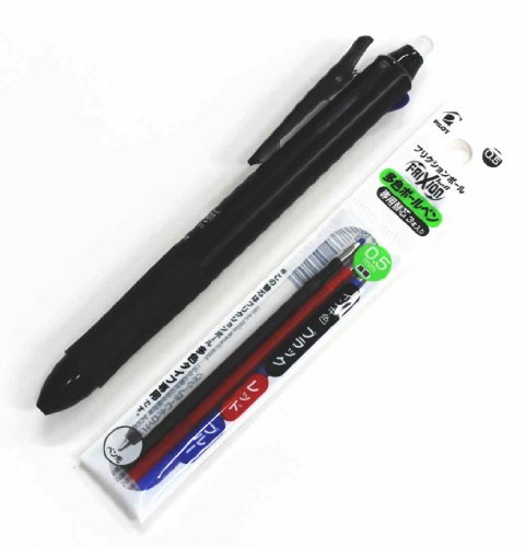 Pilot Frixion Ball 3 3 Color Gel Ink Multi Pen,fine Point -0.5mm-black/blue/red Inks Black Body &3 Colors Gel Ink Pens Refills Value Set -  LKFB-60EF-BLFBTRF30EF3C