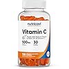 Nutricost Vitamin C Gummies (500mg) 120 Gummies - Made with Natural Flavors & 556% DV of Vitamin C, Vegan, GMO-Free, Gluten-Free, 30 Servings