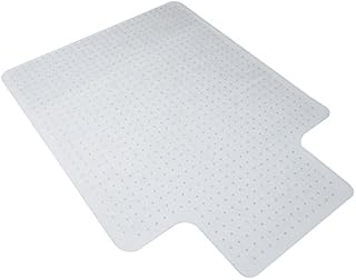 OFM Essentials Collection 36" x 48" Transparent Chair Mat with Lip for Carpet