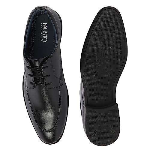 Image of FAUSTO Men's Formal Office Comfort Lace-Up Derby Shoes