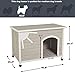 MidWest Homes for Pets Eilio Folding Outdoor Wood Dog House, No Tools Required for Assembly | Dog House Ideal for Medium Dog Breeds, Beige (12EWDH-M)
