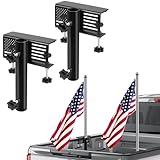 Flagpole Holder for Truck Bed, No Drilling Pickup Truck Flagpole Mount in Bed,Trailer Bed Flag Holder, Fit Up to 1.3 Inch Flag Pole (Black, Pack of 2)