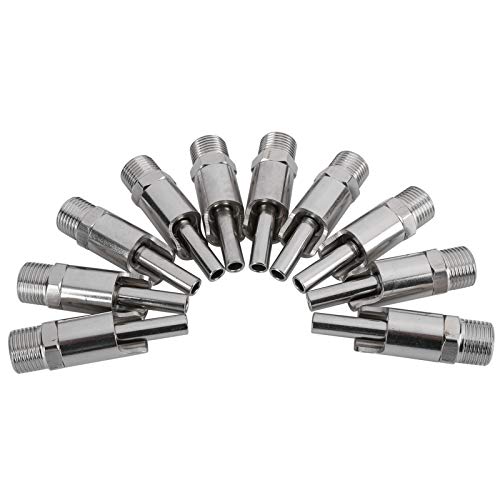 SALALIS Bebedero Automático para Cerdos, Bebedero de Flujo de Agua de Gran Volumen para Cerdos Grandes, Acero Inoxidable, 10x (Tipo Pajita de Acero Inoxidable)