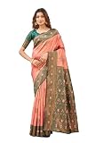 Marchie Fashion Women&rsquo;s Banarasi Silk Saree with Rich Pallu, Jacquard Zari Weaving Work &amp; Unstitched Blouse Piece, Traditional Ethnic for Wedding, Party &amp; Festive Occasion (Green Gajri) Amazon Deal