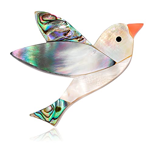 Shell Bird Brooch Pin For Women Girls Fashion Cute Abalone Shells Animal Lapel Pins Cute Dress Accessories Birthday Christmas Anniversary Jewelry Unisex Gift #TOP27