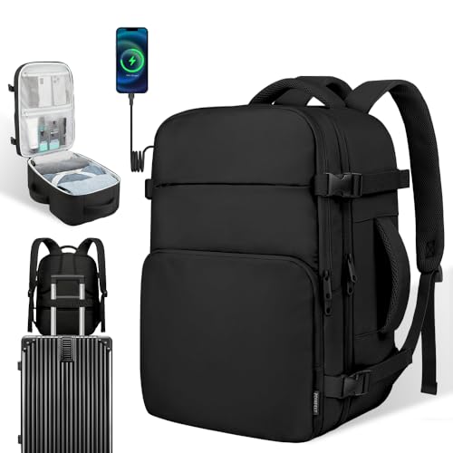 El Mejor Listado de Maleta viajera de esta semana. 48 Mochila de Viaje 10 kg Avion 35L Grande Impermeable para Hombre y Mujer, Compartimento Laptop 15.6 pulgadas, Puerto USB Integrado, Maleta Mano Funcional, Práctica Equipaje...