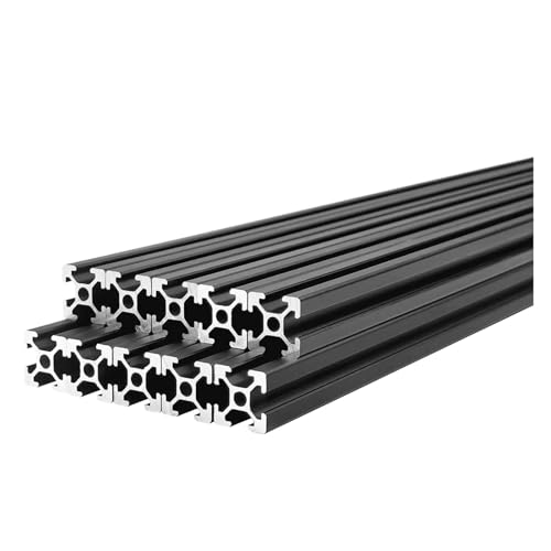 Guide linéaire anodisé noir 2020 en aluminium de 400mm pour finitions premium