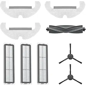 Dreame D10s Plus Accessories Kit, Robot Vacuum Replacement Parts with 1 Main Brush, 2 Side Brushes, 3 Filters, 3 Mop Cloths