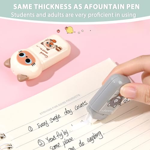 Lot de 6 mini stylos à ruban de correction japonais et papeterie chat kawaii - 4