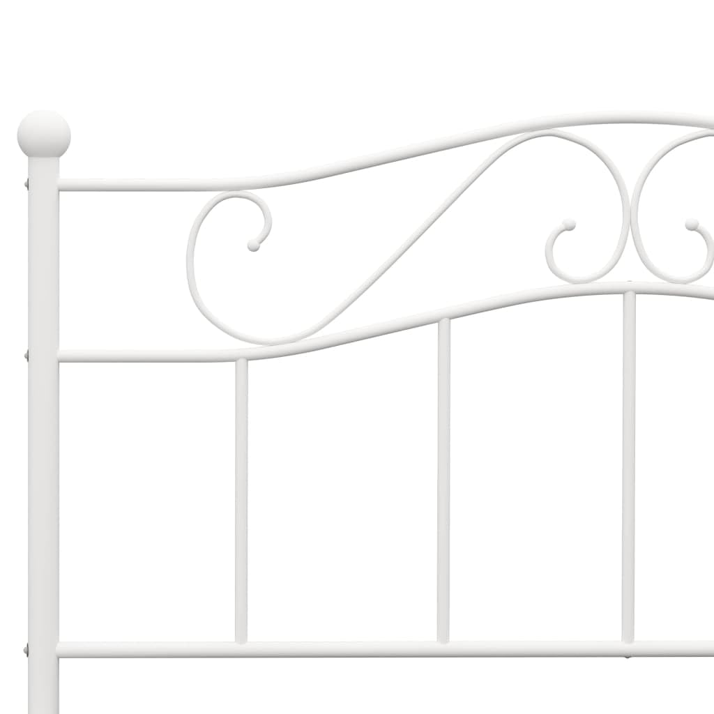 vidaXL Bettgestell Bett Metallbett Schlafzimmerbett Doppelbett Bettrahmen Schlafzimmermöbel Ehebett Lattenrost Weiß Metall 140x200cm