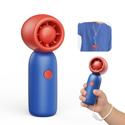 YDCBRIRAY Turbo Handheld Fan for Kid 4-speed Wind Portable Travel Pocket Cute Child Fan 4000mAh Rechargeable Battery Mini Fan with Dual Lanyard for Outdoor Camping Hols Gifts for Kids Festival