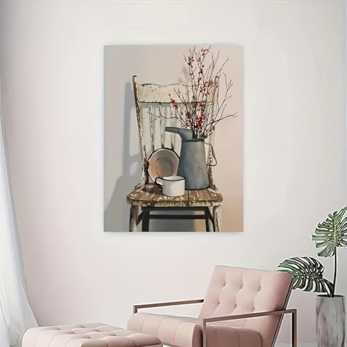Toile murale fleur de qualité supérieure grand format 90x125cm peinture vintage sur châssis - 3