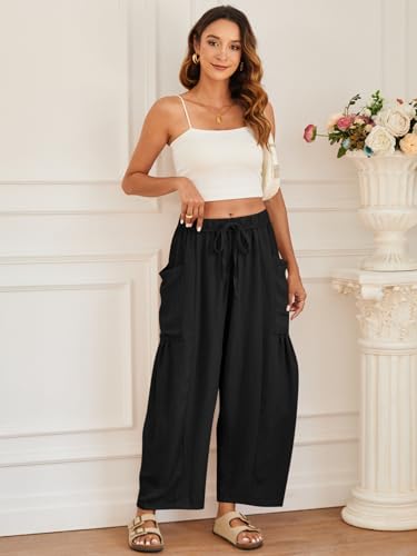 YKR Wide Leg Pants Woman Casual Loose Lightweigt Beach Palazzo Harem Pants Flowy Pants 20254