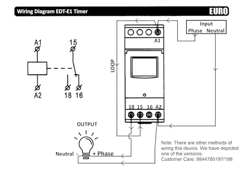 Image of EuroControls EDTE1 Timer - Weekly and Pulse programmable Timer- 50 On and Off Programs - Replaceable Battery - Back lit Display - Automatic time Relay /Switch - 16A TUV Certified Relay - 1 c /o 240vAC