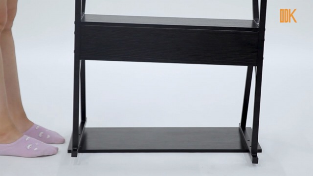 ODK 27.5 Inch Small Desk with Storage & Monitor Stand, Black view 4