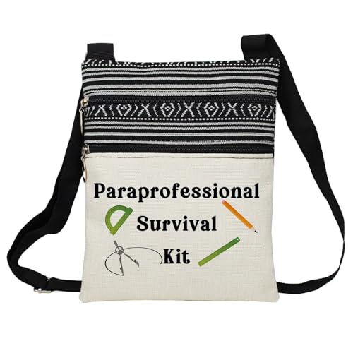 Paraprofessional Survival Kit Messenger Bag Small Ethnic Pattern Adjustable Strap Crossbody Zipper Bag Phone Bag Wallet Shoulder Handbag for Paraprofessionals Women