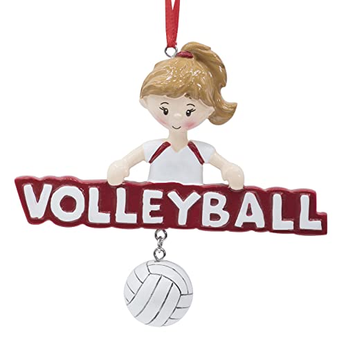 Uniqxmas Personalized Volleyball Girl Christmas Ornament 2023 - Free Handwritten Customization | Female Player Figurine Hold Word With Dangle Ball For Xmas Tree | Unique Keepsake - Custom Name & Year #TOP1