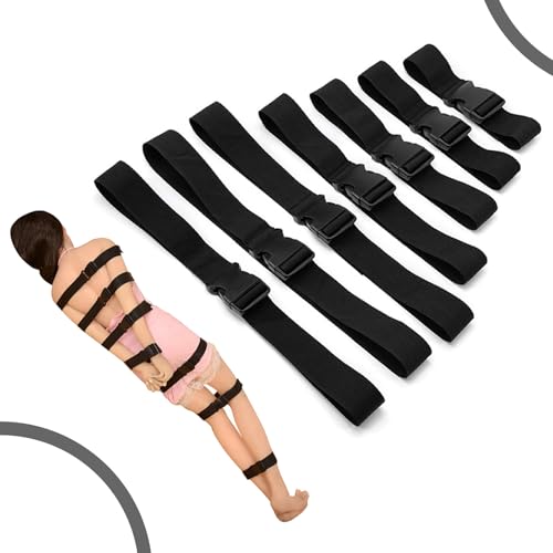 YUZHO Fesseln sexspielzeug für paare Bondage seil Bondageset fessel set anfänger BDSM Bondage Set Schwarz 7 verstellbare Gurtbänder Fetisch Sexspielzeug Alternative Erotikspiele Paare spielzeug