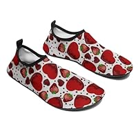 Strawberry Print Water Shoe Mens Women Water Shoes Non Slip Quick Dry Barefoot Aqua Socks Surf Sports Watershoe