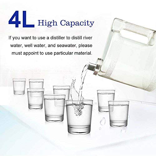 4L 750W Water Distillation Machine - Stainless Steel Inner with Adjustable Temperature Control for Purified Drinking Water, Pink - Image 4