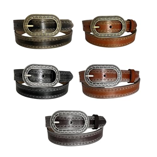 Vintage Women Engraved Buckles Waist Belt Fashionable Waistband for Jeans Dresses4