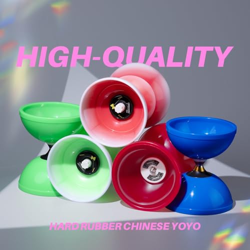 Image of MAGICYOYO Professional Diabolo Yoyo, Chinese Yoyo for Kids 8-12 & Adults, Professional Juggling Diabolo Toy with Sticks & String, Beginner to Advanced Circus Diablo Set for Outdoor Play (Red White)