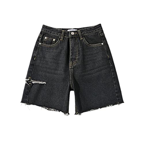 Short d'été bleu déchiré femme noir taille S jean court à pompon
