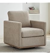 360 Degree Swivel Chenille Accent Chair Set, Mid Century Modern Charcoal Black Barrel Chairs for Living Room & Bedroom