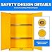 272 Gallon Fire-Resistant Steel Storage Cabinet Flammable Cabinet with Double-Wall Zinc Plated Steel, Leak-Containment Base & Adjustable Shelves for Labs, Garages, Industrial Facilities