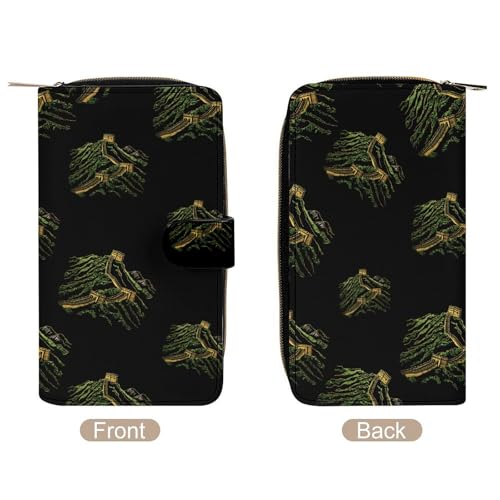 Great Wall of China Stylish Leather Wallet Womens Mens Slim Purse Secure Card Holder Durable Bifold Clutch Handbag3