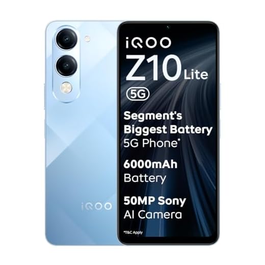 iQOO Z10 Lite 5G (Titanium Blue, 6GB RAM, 128GB Storage) | 6000 mAh Battery | Dimensity 6300 5G Processor with 433K+* AnTuTu Score | IP64 Rated & Military Grade Shock-Resistance*
