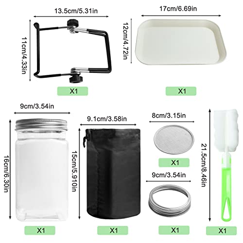 Sprouting Kit, Sprouting Jar Kit Sprouts Growing Kit, With Sprouting Lids, Blackout Sleeves, Sprouter Stand, Drip Tray And Canning Brush Seed Starter Kit Growing Broccoli, Alfalfa, Mung Bean And More #TOP1