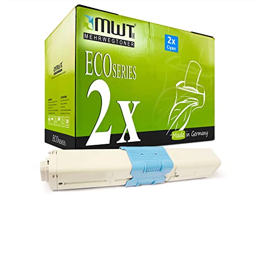 Toner bleu 43865806 compatible OKI C310 C330 C331 C510 C511 C530 C531 lot de 2 MWT
