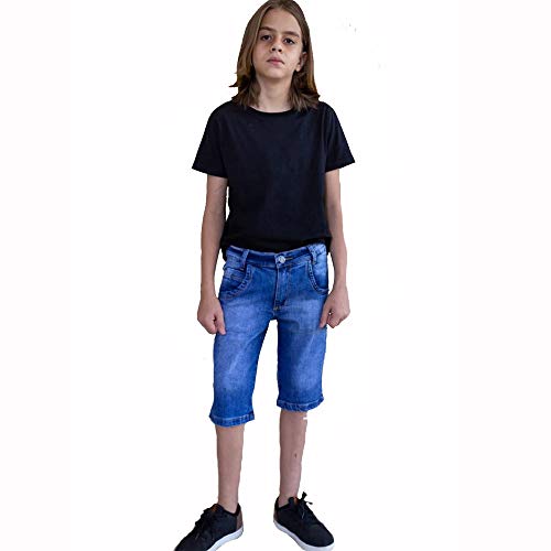 Short Masculino Infanto juvenil Jeans Com Licra 4