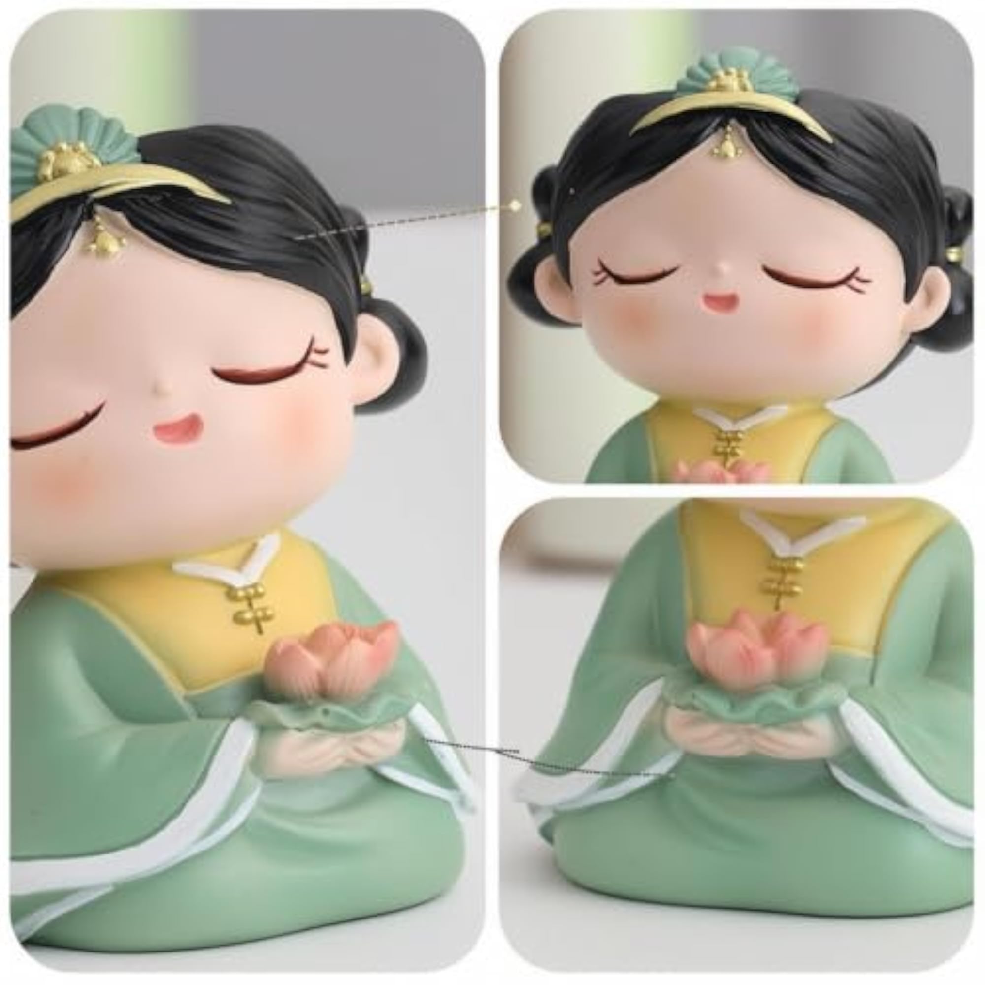 Girl Figurine Candle Holder, Traditional Design