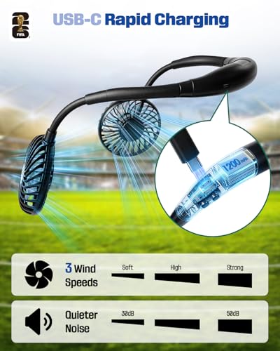 Covbozk 2026 FIFA World Cup Cooling Fan Hat, 2-in-1 Sun Hat with 3-Speed Detachable Rechargeable Fan, Personal Wearable Neck Fan for Fishing Hiking, Outdoor Recreation Cap for Men & Women Black — view 5