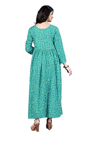 Image of H.E HAMZA ENTERPRISER Printed Crepe Material Brown Western Dress For Women