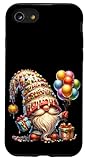 happy birthday gnome for women girls boys colorful balloons custodia per iphone se (2020) / 7/8