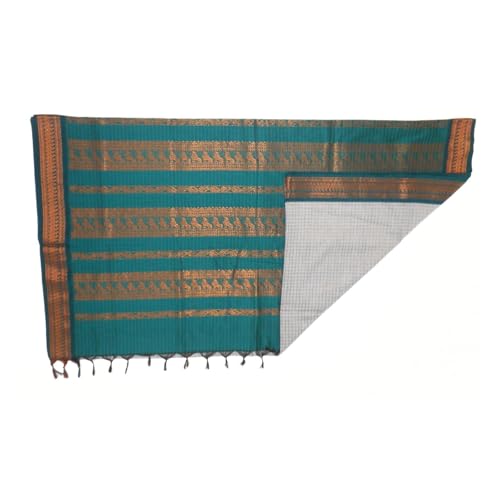 Image of Pure Kalyani Cotton Saree | Zari Border & Blouse Piece - Lata Gadwal Design | Traditional Saree