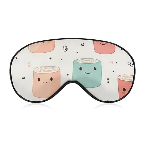 Toilet Papers Cute Rolls Sleep Mask Eye Shade Cover Adjustable Strap for Travel Lunch Break Women Men