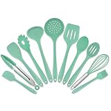 Homikit 11 Pieces Cooking Utensils Set, Silicone Kitchen Utensil Spatula Set for Nonstick Cookware,