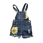 Baby & Toddler Girls Big Bibs Overalls Ripped Hole Summer Sunflowers Jumpsuit Boyfriend Jeans Denim Romper Shortalls www.denim.fit