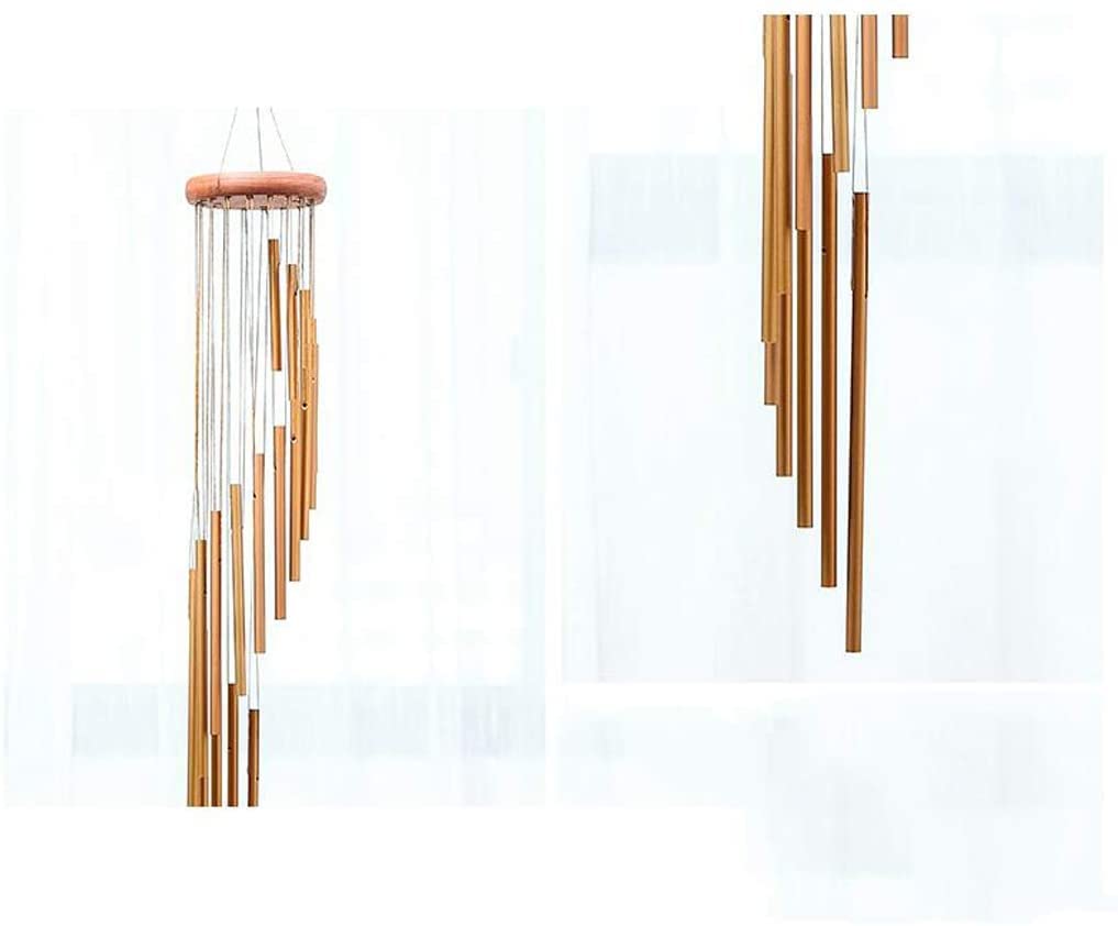 Carillon a Vent pour Maison Carillons Éoliens en Métal Créatifs Musique Rotative Multi-syllabes Carillon Éolien en Spirale Chambre Balcon Décoration Décoration Intérieure(Gold)