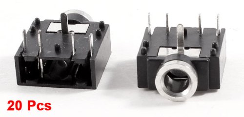uxcell 20 Pcs DIP PCB Mount 5 Pins 3.5mm Socket miniatura 2