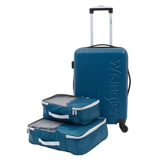 Wrangler Juego de equipaje de mano, Azul, 20" Carry-On, Juego de equipaje de mano