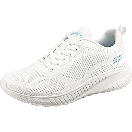 Skechers Bobs Squad Chaos Face Off, Zapatillas de Deporte Mujer, White Engineered Knit, 39 EU