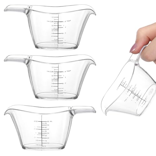Set de 4 vasos medidores pequeños 2oz/60ml claros miniatura 1