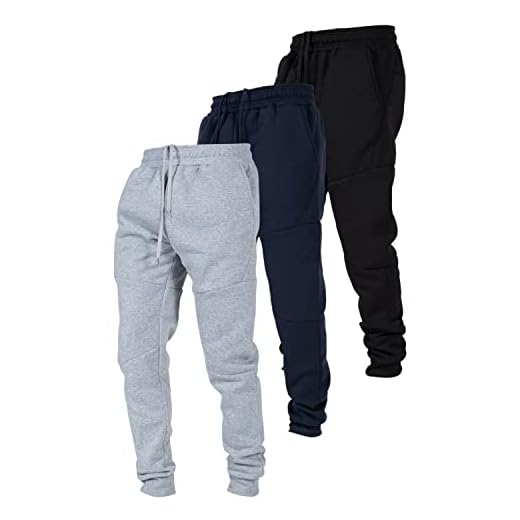 Ultra Performance 3 Pack Fleece Active Tech Joggers for Men, Mens Sweatpants with Zipper Pockets