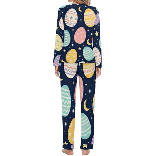 Image of Womens Pajamas Sets 2 Piece Long Sleeve Lounge Set Loose Pants Pj Sets Loungewear with Pockets
