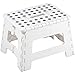 Bakaji Sgabello Multiuso Pieghevole Clic-Clac Salvaspazio in Plastica Richiudibile Dimensione 30 x 22 x 22 cm Accessori Casa (Bianco)